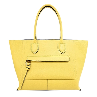 LONGCHAMP MAILBOX系列牛皮前口袋手提包(大/黃)