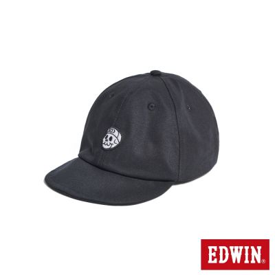 EDWIN 男女裝 EDGE 骷髏徽章短簷帽-黑色