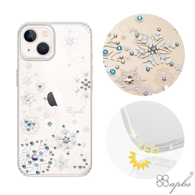 apbs iPhone 13 6.1吋水晶彩鑽防震雙料手機殼-紛飛雪