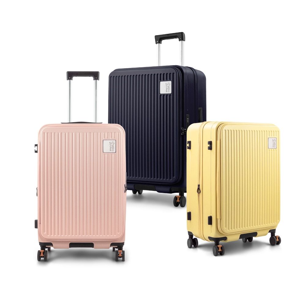 美國探險家20吋+25吋前開CF8 上掀式100%PC 行李箱可擴充輕量旅行箱大