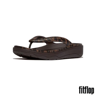 【FitFlop】RELIEF 金屬色舒壓夾腳涼鞋-女(巧克力混色)