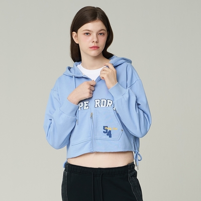 SUPERDRY 韓版 女款 短版 連帽外套 Varsity String 淺藍