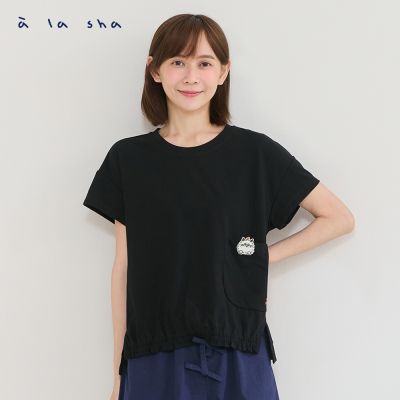 a la sha 好奇蘋果喵造型短袖上衣