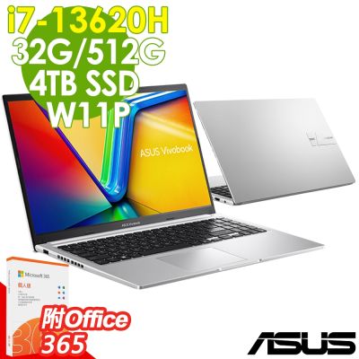 ASUS華碩 ASUS Vivobook X1502VA-0291S13620H 酷玩銀(i7-13620H/16G+16G/512G+4TB/W11P/15.6 FHD) 特仕效能筆電