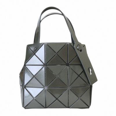 ISSEY MIYAKE  BAOBAO 幾何大方格3x3 寶石包(鐵砂灰)亮面/小款