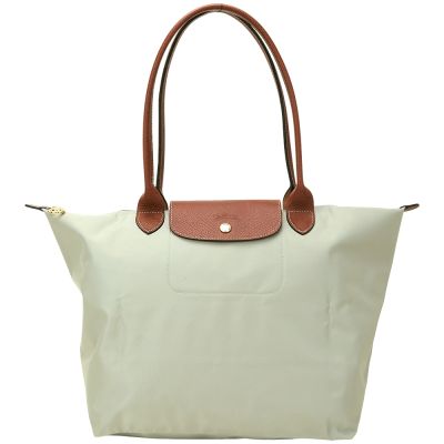 LONGCHAMP Le pliage 大型 原創系列 長提把尼龍摺疊水餃包(L/小石子灰)