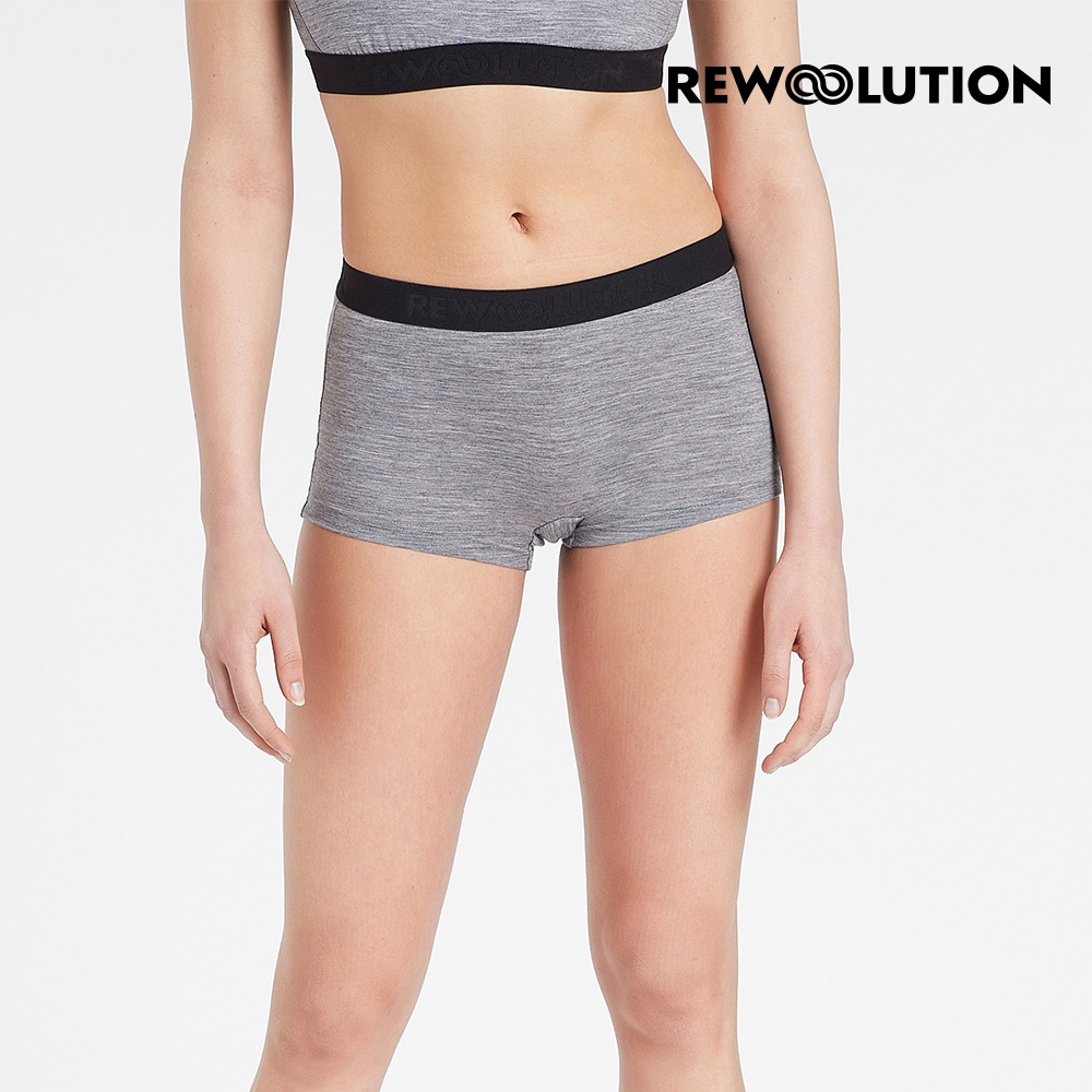 【Rewoolution】女 BOXWA 140g內褲[霧灰] 義大利品牌 登山必備 羊毛褲 運動褲 內褲 REBB1WU201 (霧灰)