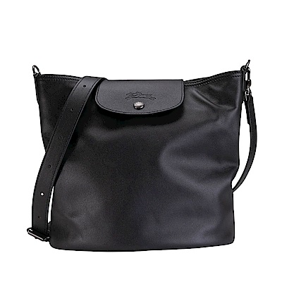 LONGCHAMP Le Pliage Xtra 皮革側背水桶包(黑色)