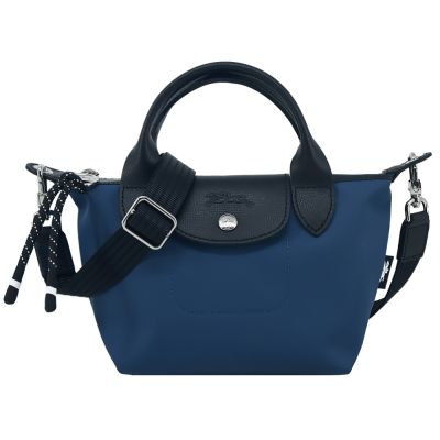 LONGCHAMP LE PLIAGE ENERGY系列再生尼龍短把手提/斜背兩用包(迷你/墨水藍)