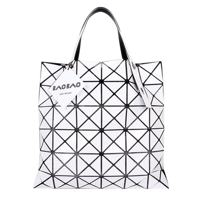 ISSEY MIYAKE  BAOBAO 幾何方格6x6原色透光手提包(純白)亮面