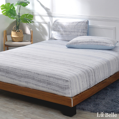 【Great Living格蕾寢飾】義大利La Belle 藍莓千層 眠綿冰涼感床包枕套組-雙人150X186CM