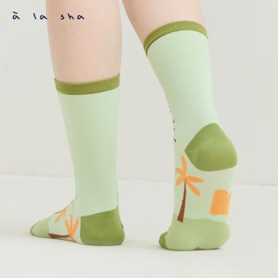 a la sha miao椰子樹中長襪