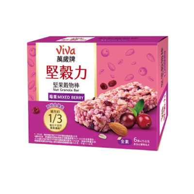 萬歲牌 堅穀力堅果穀物棒莓果口味 (25GX6條)