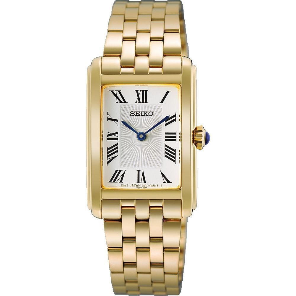 SEIKO 精工 CS系列 日系時尚優雅羅馬錶-金色-女錶(HGG001P1)22.2mm