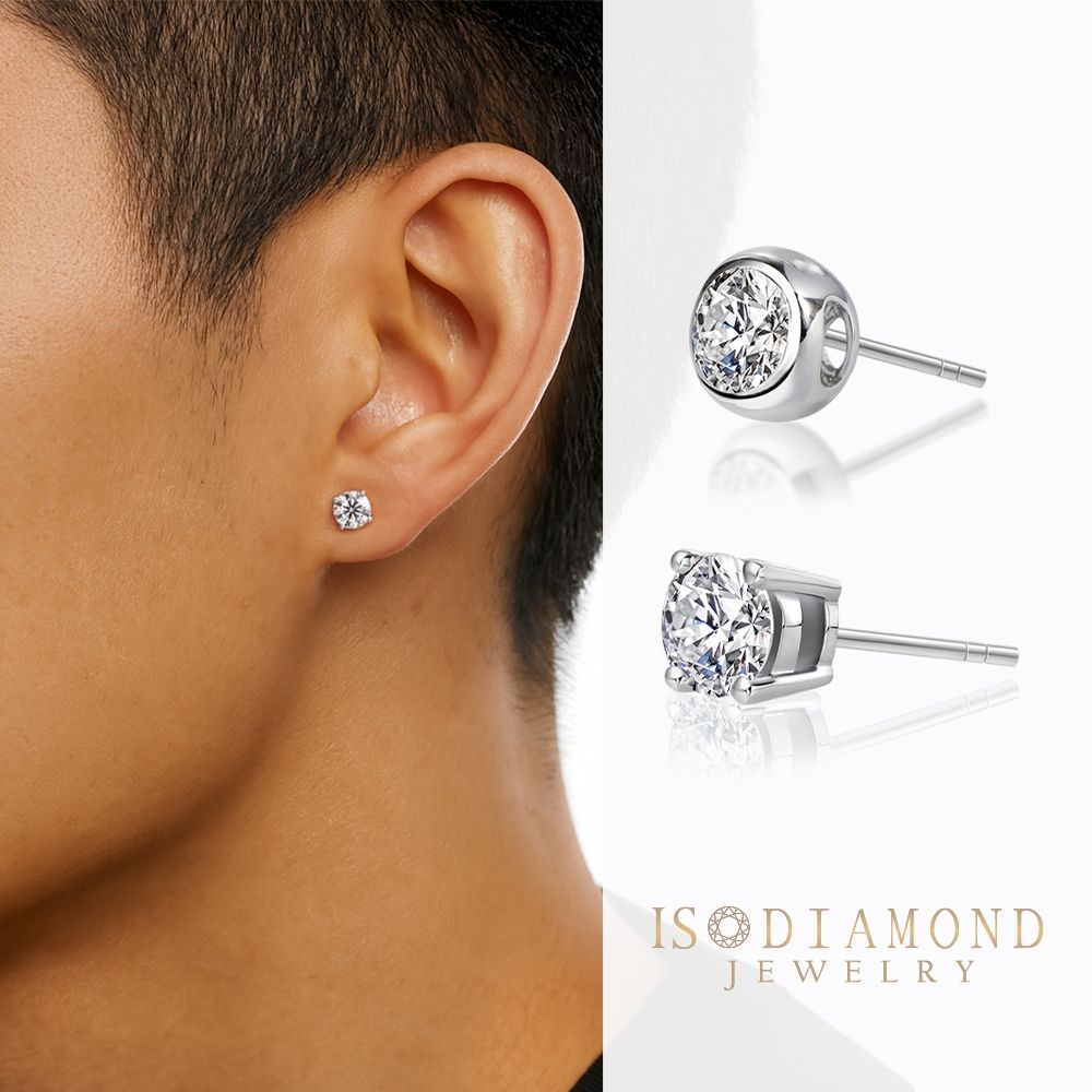 IS DIAMOND IGI 1克拉鉑金台鑽石耳環 D/ VS高規格 男 禮物 單支 單邊-多款任選(培育鑽石)