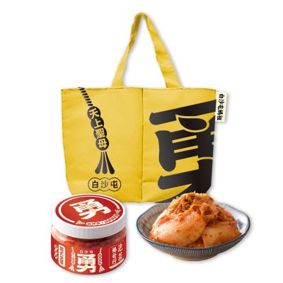 【協發行泡菜x白沙屯】金呷勇韓式泡菜420g*4罐+隨行保雙杯袋*4入