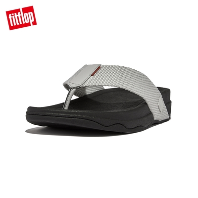 【FitFlop】SURFER TOE-THONGS織帶夾腳涼鞋-男(灰色)