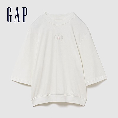 【GAP】寬版 Gap LOGO 法式毛圈布T恤【多色任選】(894498)