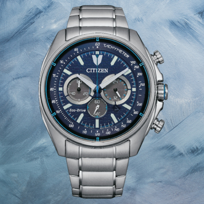 CITIZEN星辰 CHRONOGRAPH CA4560-81L 追述極限賽車型光動能潮流腕錶 藍面 44.75mm