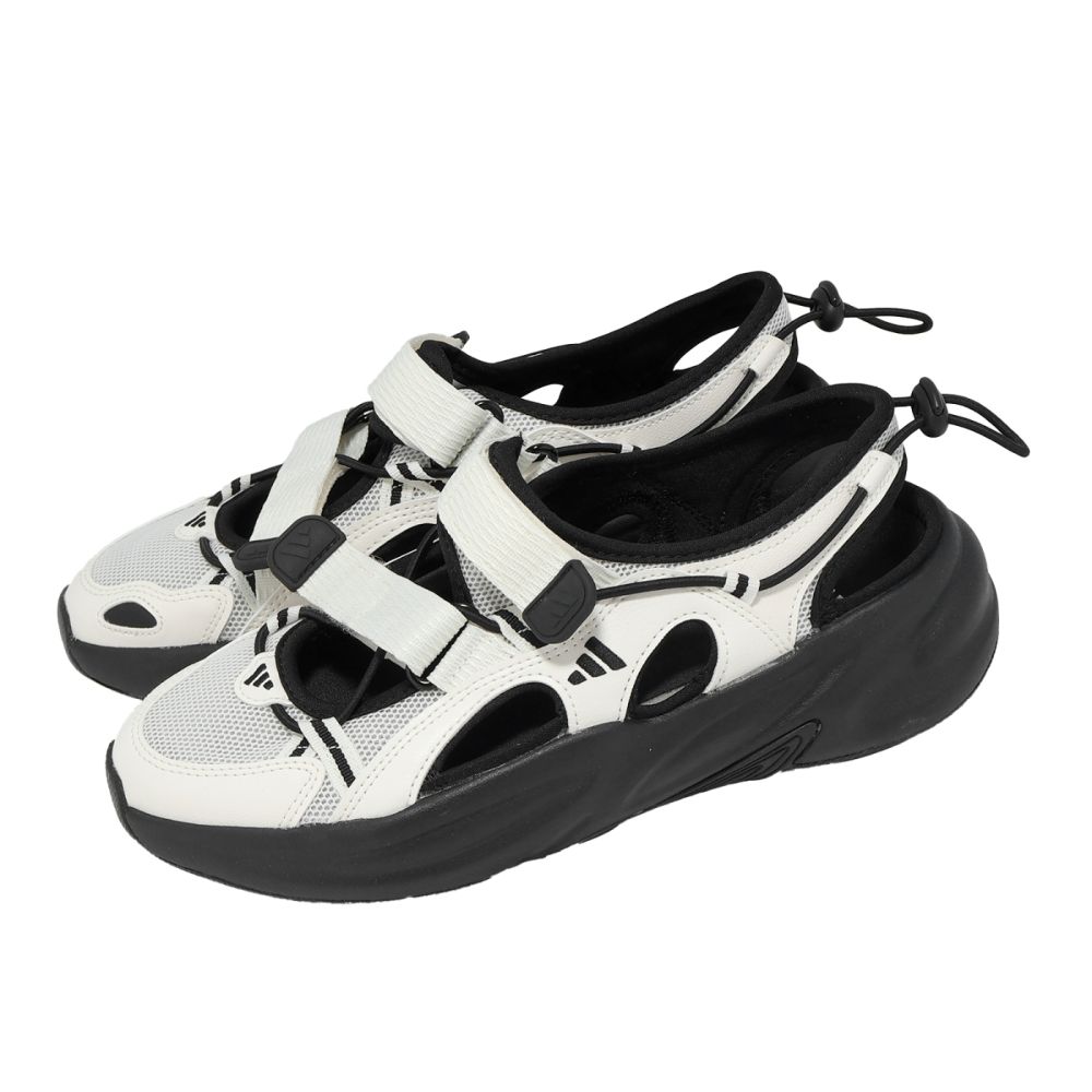 adidas 愛迪達 涼鞋 Ozwave Sandal 女鞋 白 黑 魔鬼氈 瑪莉珍風厚底 JS4584