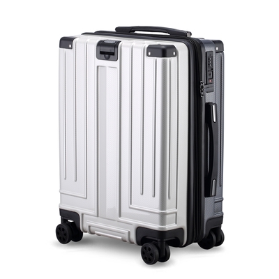 Bogazy Stacy POLO星際幻影 20吋海關鎖可加大輕量行李箱/聯名款(白配灰)