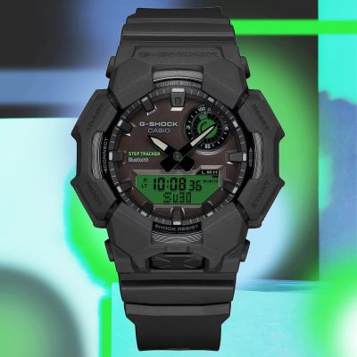 CASIO 卡西歐 G-SHOCK 醒目黑x電光綠 太陽能藍芽 雙顯錶 男錶 送禮 禮物 推薦 GA-B010BEG-1A