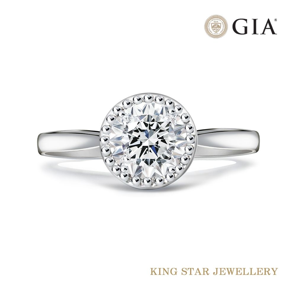 King Star GIA 30分無色等級3EX 18K金天然鑽石戒指小幸運(F color 八心八箭) | 更多品牌| Yahoo購物中心