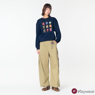 KeyWear奇威名品 俐落剪裁工裝設計感長褲(共3色)-卡其色