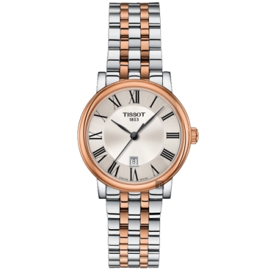 TISSOT 天梭 官方授權 Carson 羅馬石英女錶 開學購物季 送禮首選-30mm T1222102203301