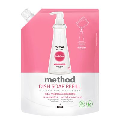Method美則 純淨洗碗精補充包-粉紅葡萄柚 1000ml