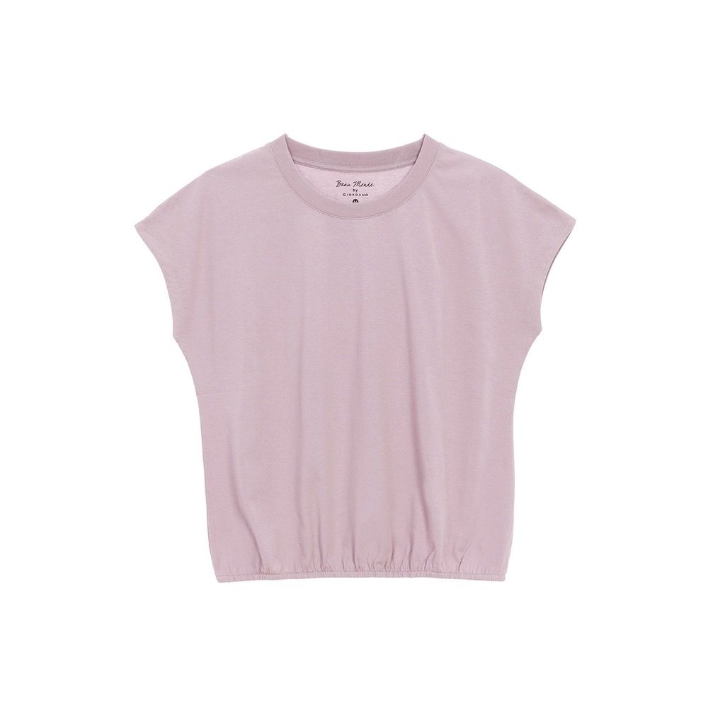 GIORDANO 女裝涼感防蟎抗菌連袖收口短袖T恤【雙色任選】 (73 超凡紫)
