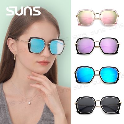 【SUNS】Polarized偏光太陽眼鏡 韓版潮流時尚墨鏡 多邊形鏡框 輕量 防眩光 抗UV400 S118