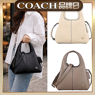 COACH Lana 23 復古仿舊C字LOGO 荔枝紋牛皮兩用菜籃包(多色)