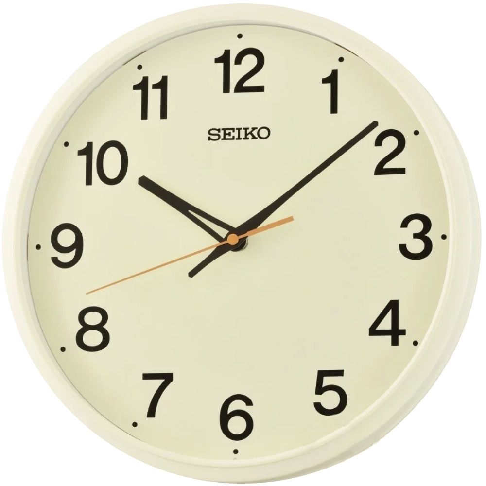 SEIKO 日本精工 時鐘 標準型掛鐘(QHA019C)米白框-30.5cm