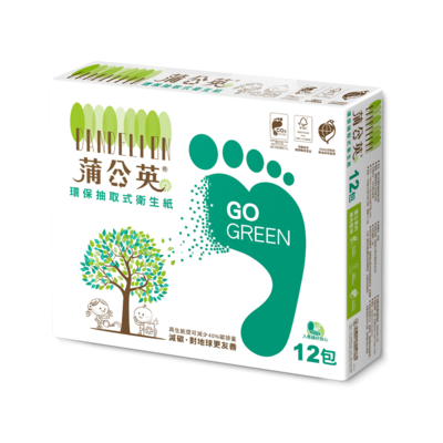 蒲公英環保抽取衛生紙100抽x72包