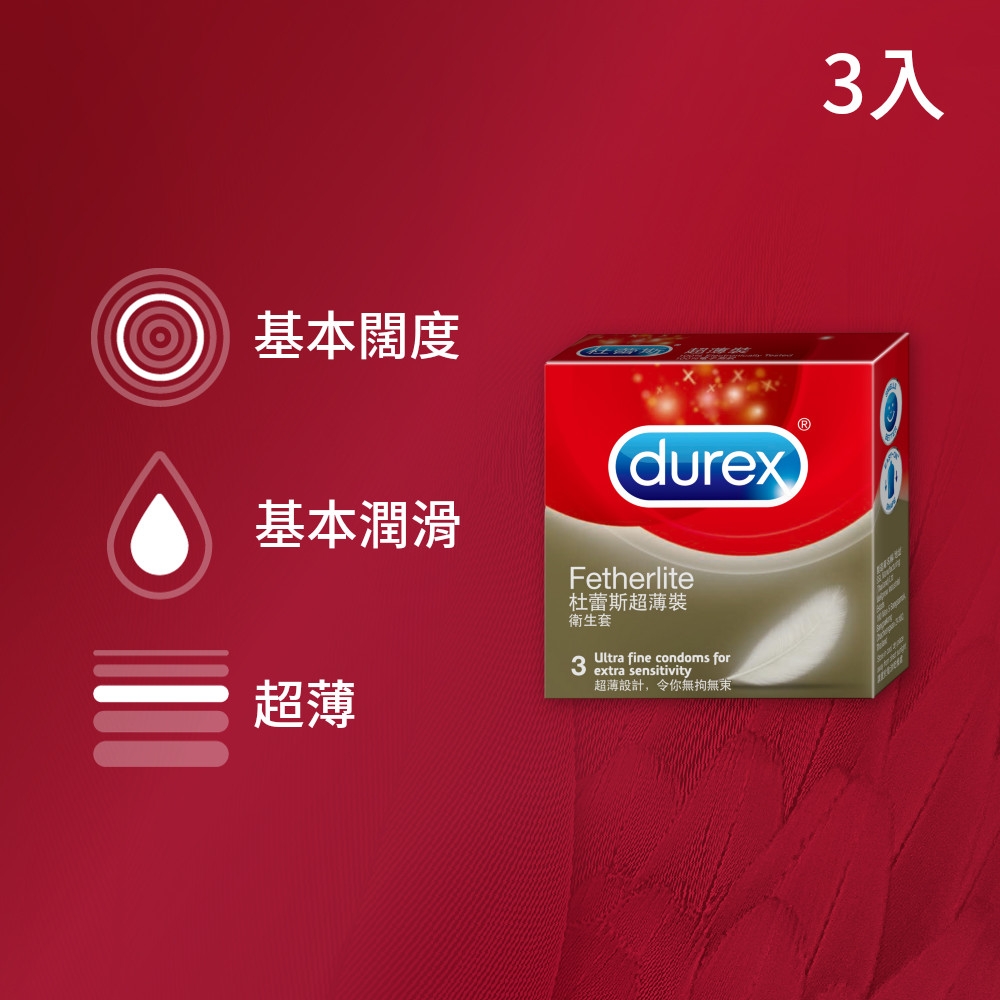 Durex 杜蕾斯-超薄裝保險套(3入)