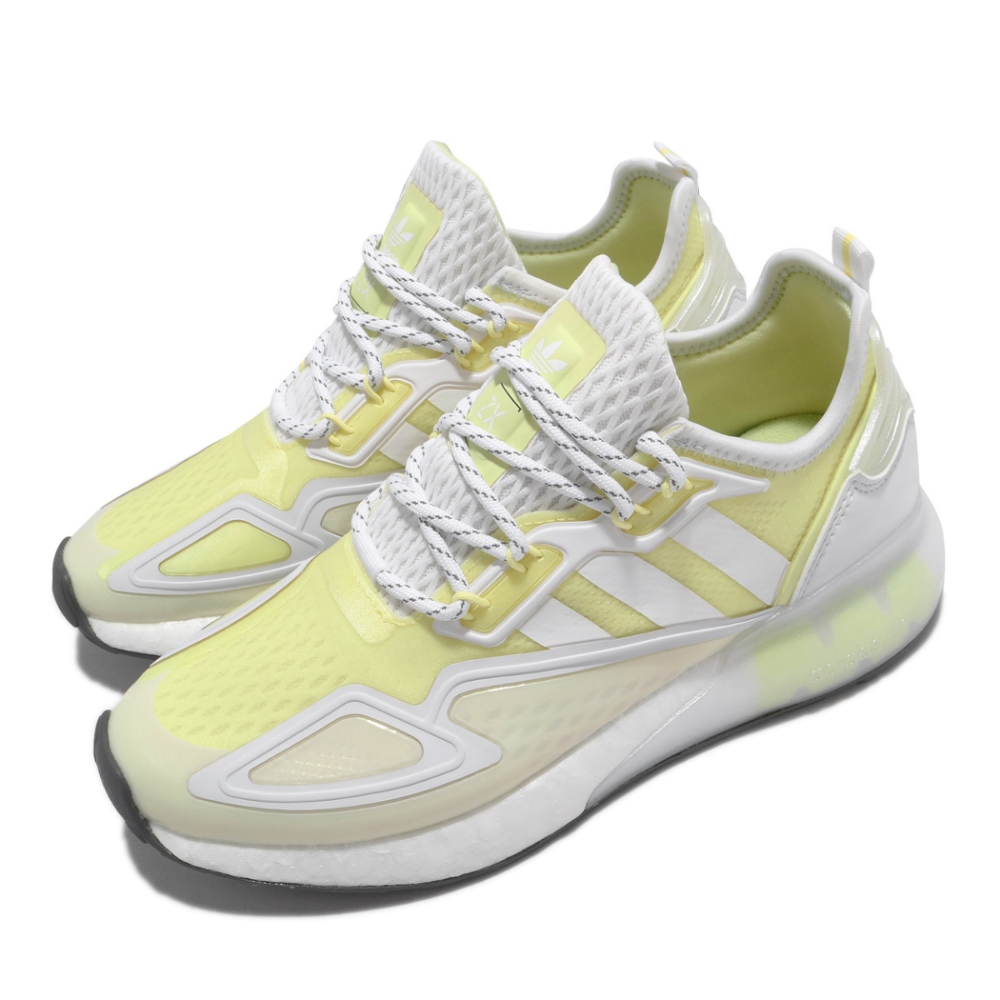 adidas 休閒鞋ZX 2K BOOST 運動女鞋愛迪達輕量透氣舒適避震穿搭黃白