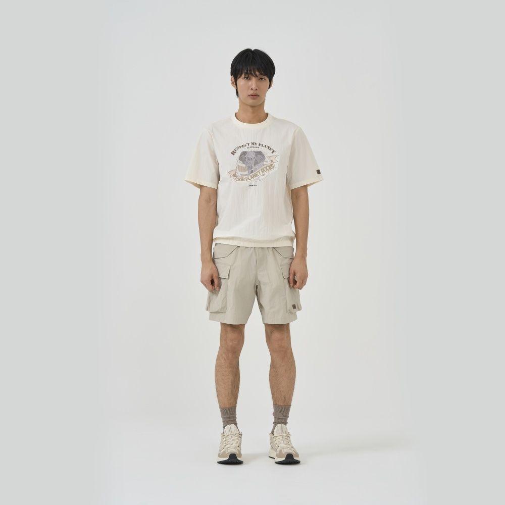 BBC EARTH 男 GRAPHIC WOVEN SHORT SLEEVE T-SHIRTS 短袖上衣 米白 BE52MW05M400