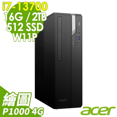 Acer 宏碁 (商用)Acer Veriton VX2715G (i7-13700/16G/2TB+512 SSD/P1000-4G/W11P)