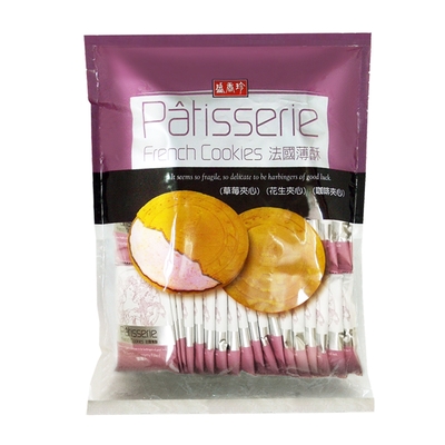 盛香珍 法國薄酥(草莓口味)500g/包(餅乾量販包)