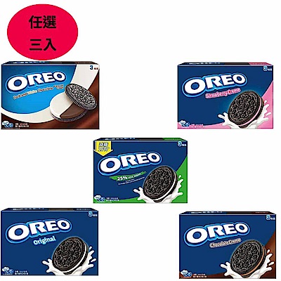 OREO奧利奧 夾心餅乾 量販包 (331.2g) 五種口味-任選3包組★(香草即期至效期至20261003)