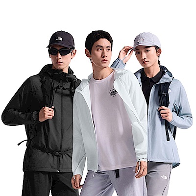 【The North Face】輕便旅遊｜男女款DWR防潑水/防風/輕薄收納可打包連帽外套