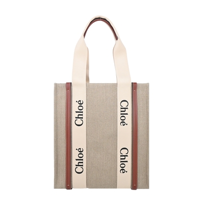 Chloe Woody tote bag 新款帆布直立托特包(焦糖咖色)