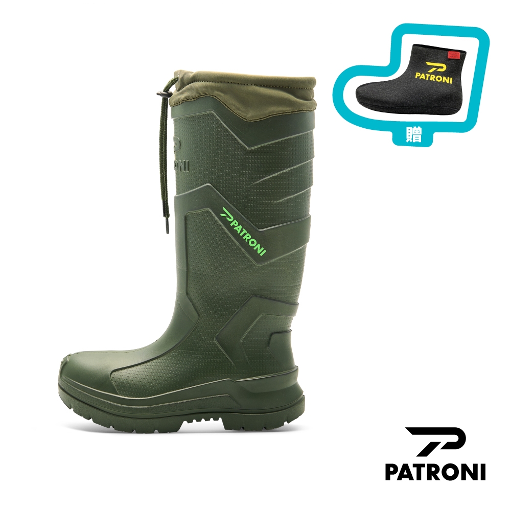 【PATRONI】極雨鞋 SF2380DGN 極輕量抓梯絕緣安全雨鞋 (贈 涼感抗菌襪套)