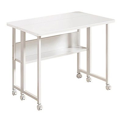 STYLE 格調 展開即用-附層板-80cm靈動快展摺疊書桌/移動桌/折疊桌/電腦桌/邊桌/辦公桌/學習桌(三色可選)