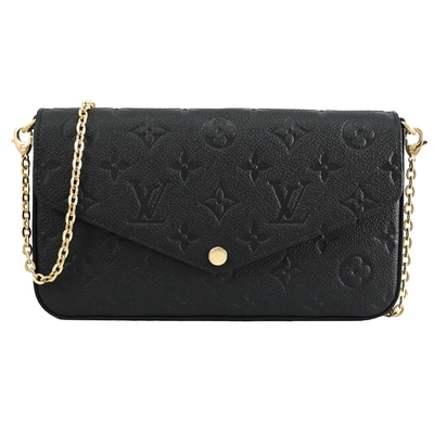 LOUIS VUITTON路易威登 LV M82477 Félicie Pochette 經典壓花小牛皮WOC翻蓋斜背鍊包/小提包