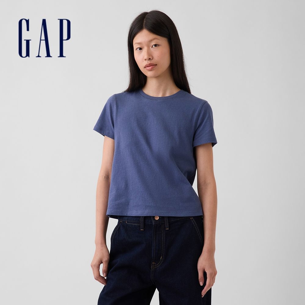 【GAP】100%純棉經典T恤-藍紫色(915763) (藍紫色)