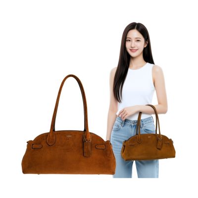 COACH Empire Carryall Bag 34暖棕色麂皮手提/肩背包