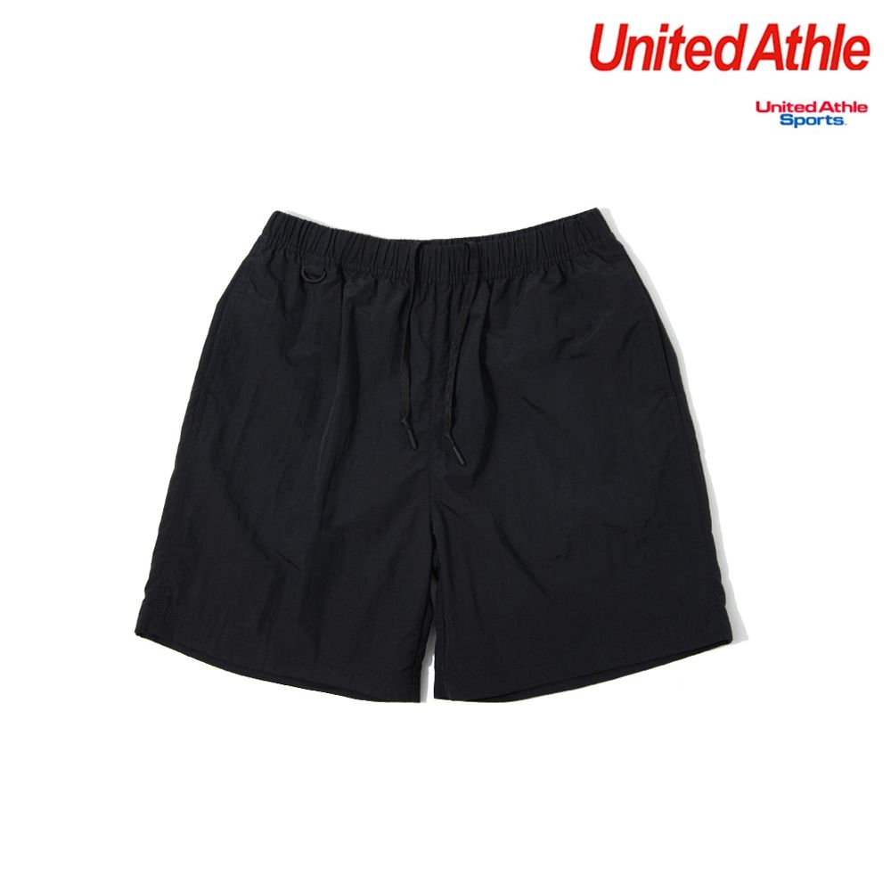 日本授權 United Athle 1880-01 機能抽繩尼龍 拉鍊短褲 (黑色)