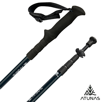 【ATUNAS 歐都納】直把碳纖維四節旋轉避震登山杖(125/55cm)A1WSGZ04N深藍/輕量避震